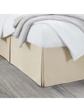 Nestwell Poly Blend Wraparound 15" King Bed Skirt w/ Straps & Twist Pins NWOT